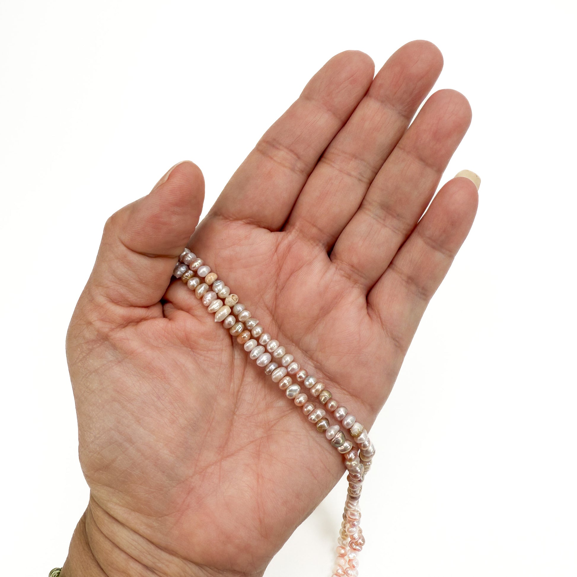 4-5mm Freshwater Pearl Pink Tones Potato Bead - 7.75" Strand (GEM2369)-The Bead Gallery Honolulu