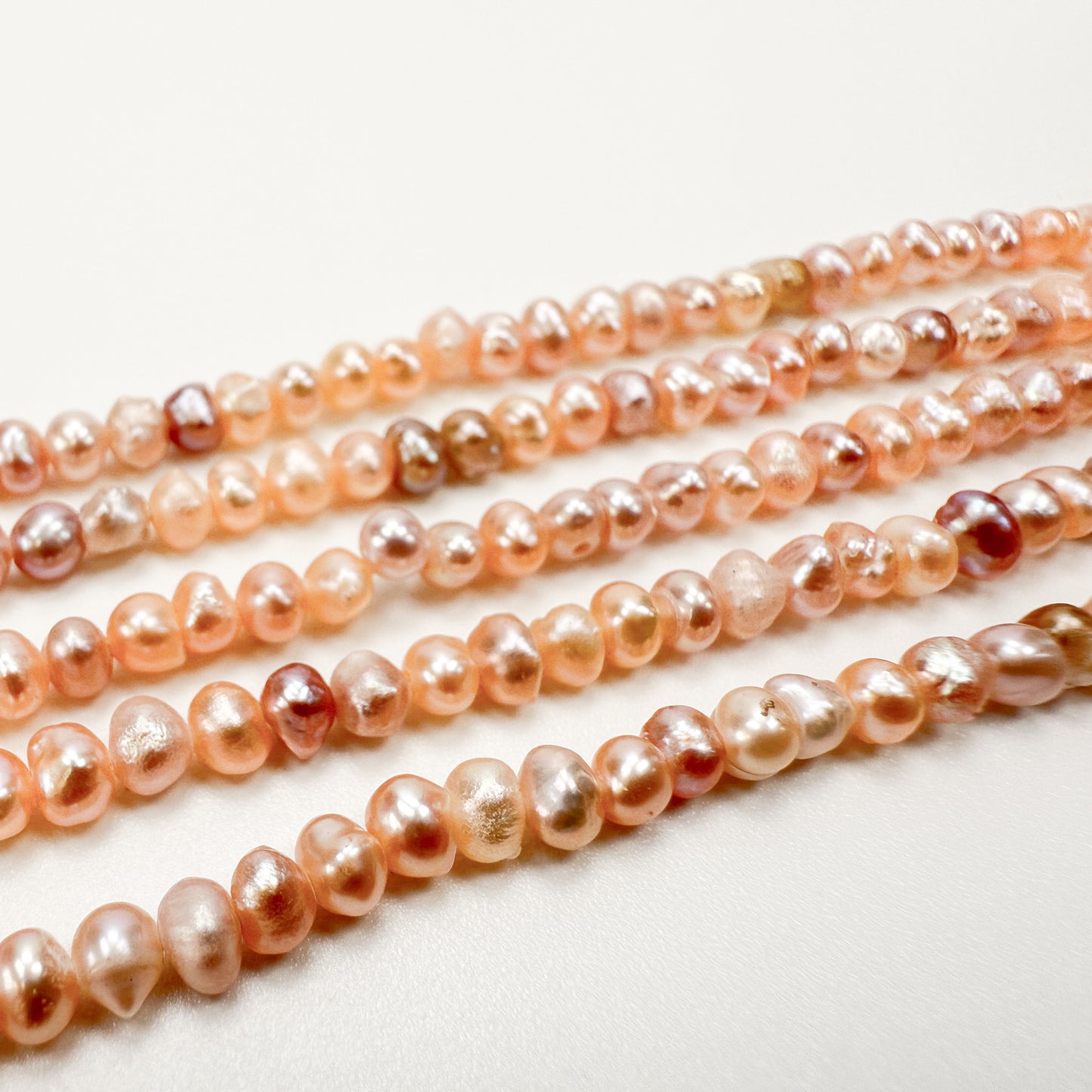 3mm Freshwater Pearl Peach Potato Bead - 7.75" Strand (GEM1490)-The Bead Gallery Honolulu