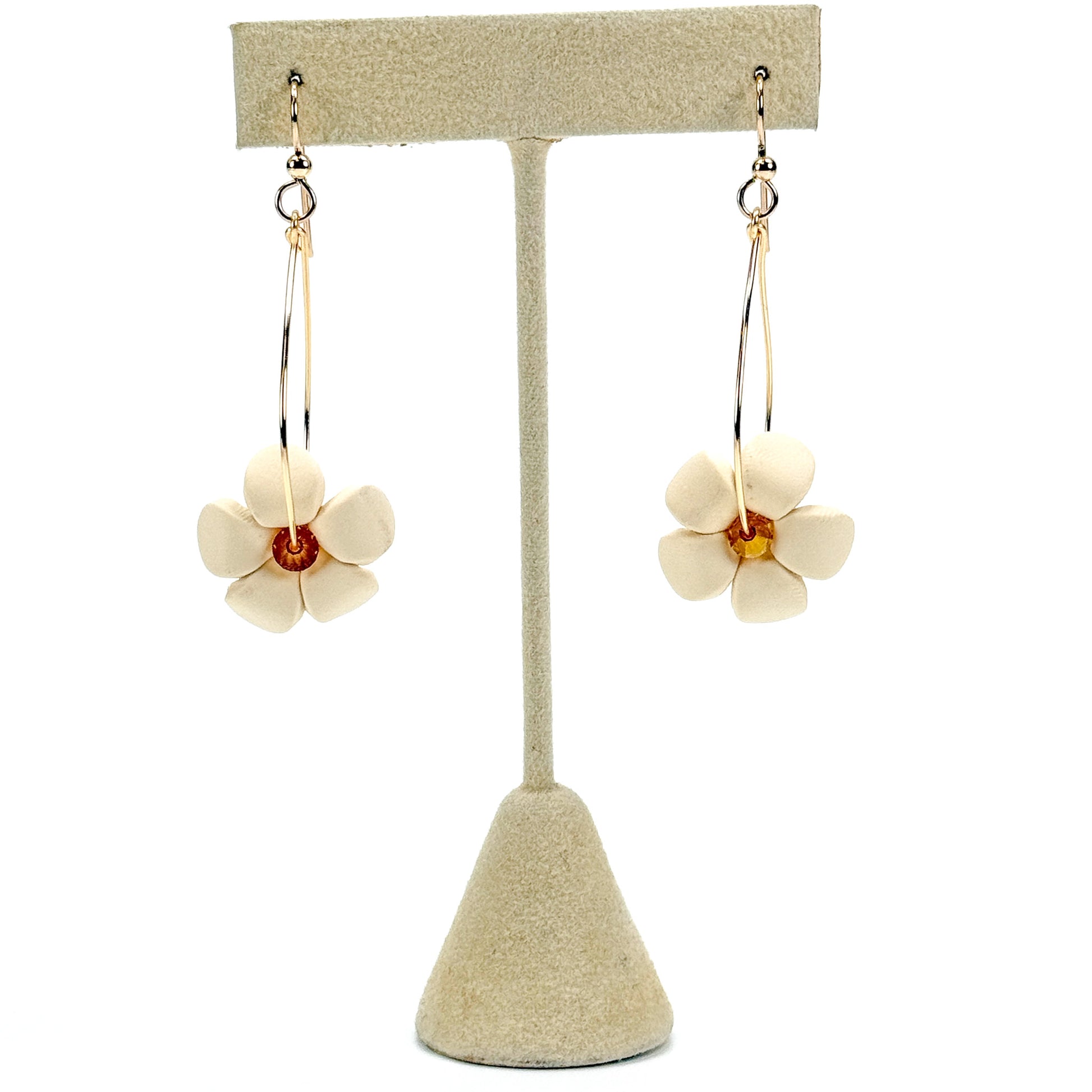 EARRING DROP: Puakenikeni Large Drop Hoop Earrings - 1 pair (J306)-The Bead Gallery Honolulu