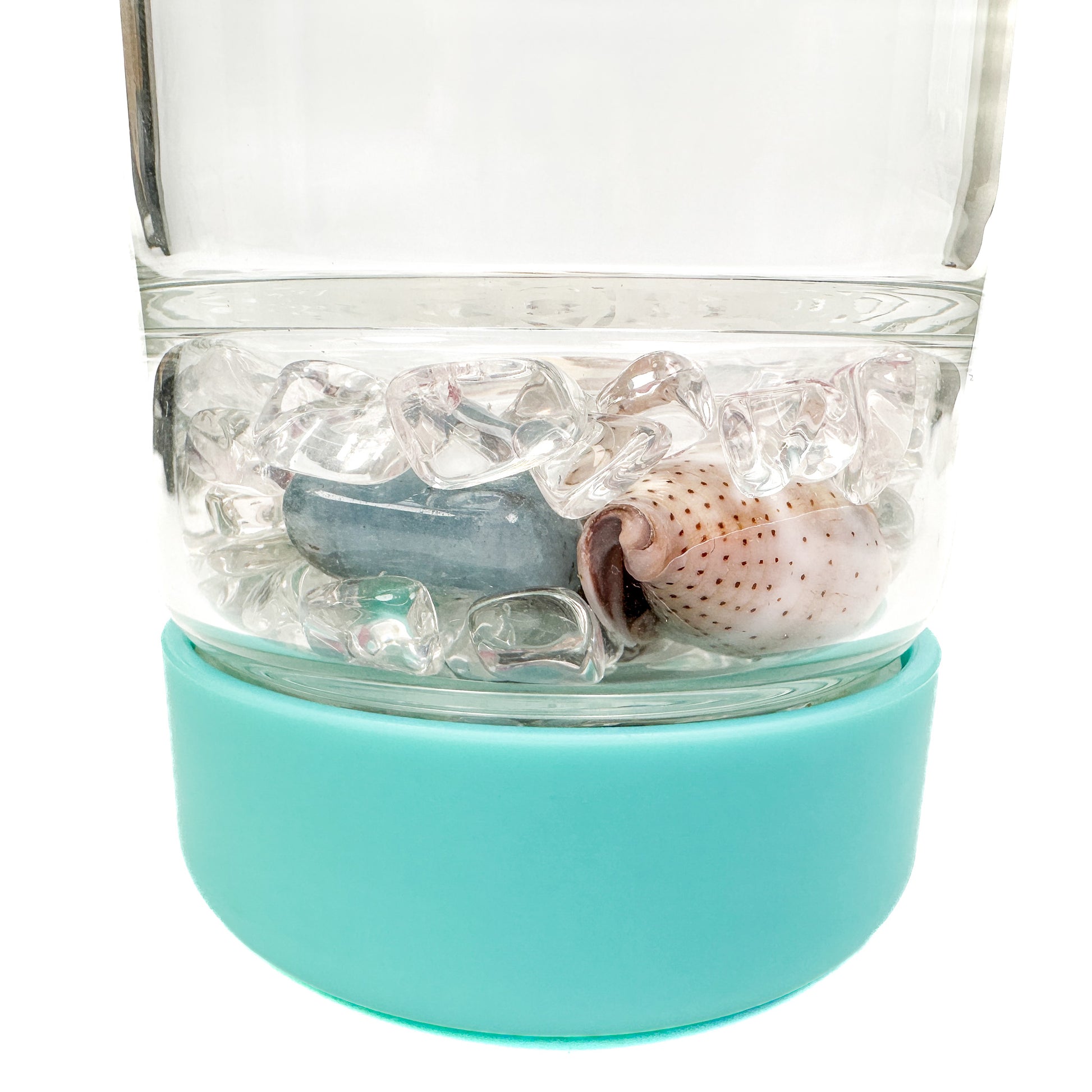 Inu Bottle by Vitajuwel - Ocean Blue (with Hawaii Shells and Aquamarine)-The Bead Gallery Honolulu