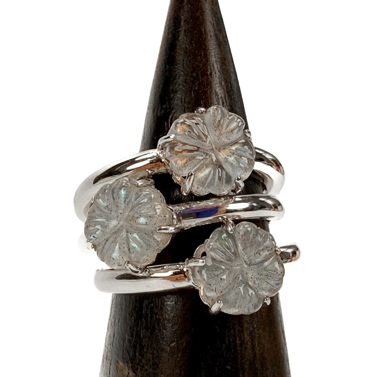 Labradorite Flower Ring - - Sizes 7 & 8 (J170)-The Bead Gallery Honolulu
