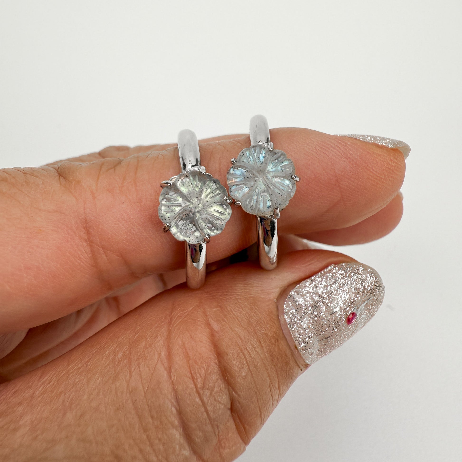 Labradorite Flower Ring - - Sizes 7 & 8 (J170)-The Bead Gallery Honolulu