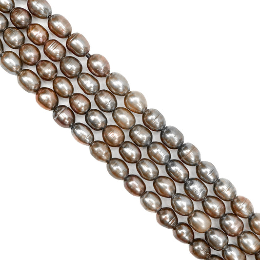 *Golden Olive 6.5-7.5mm Rice with Large Hole Freshwater Pearl Bead (3 Quantities Available)-The Bead Gallery Honolulu