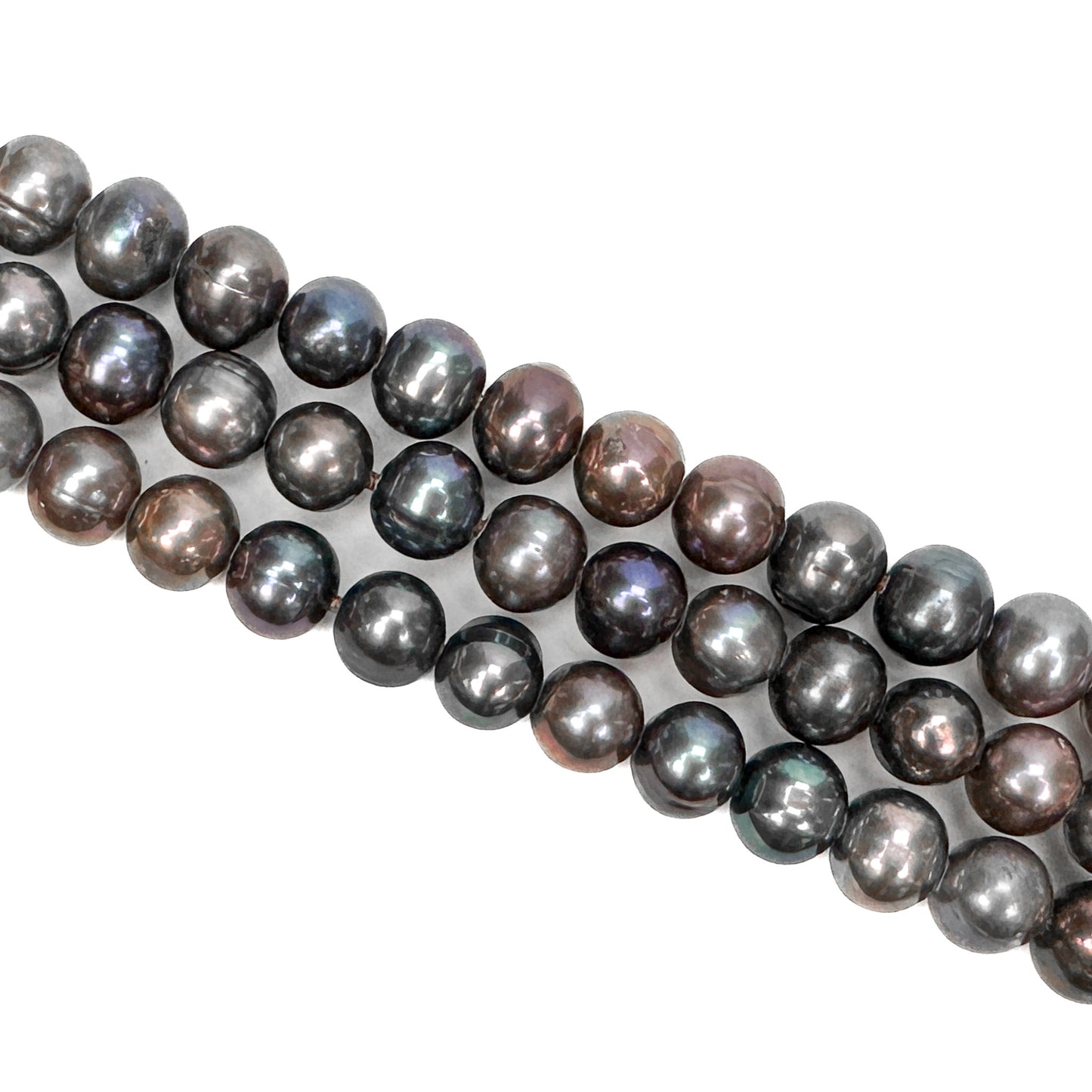 *Medium Peacock 10mm Potato with Large Hole Freshwater Pearl Bead (3 Quantities Available)-The Bead Gallery Honolulu