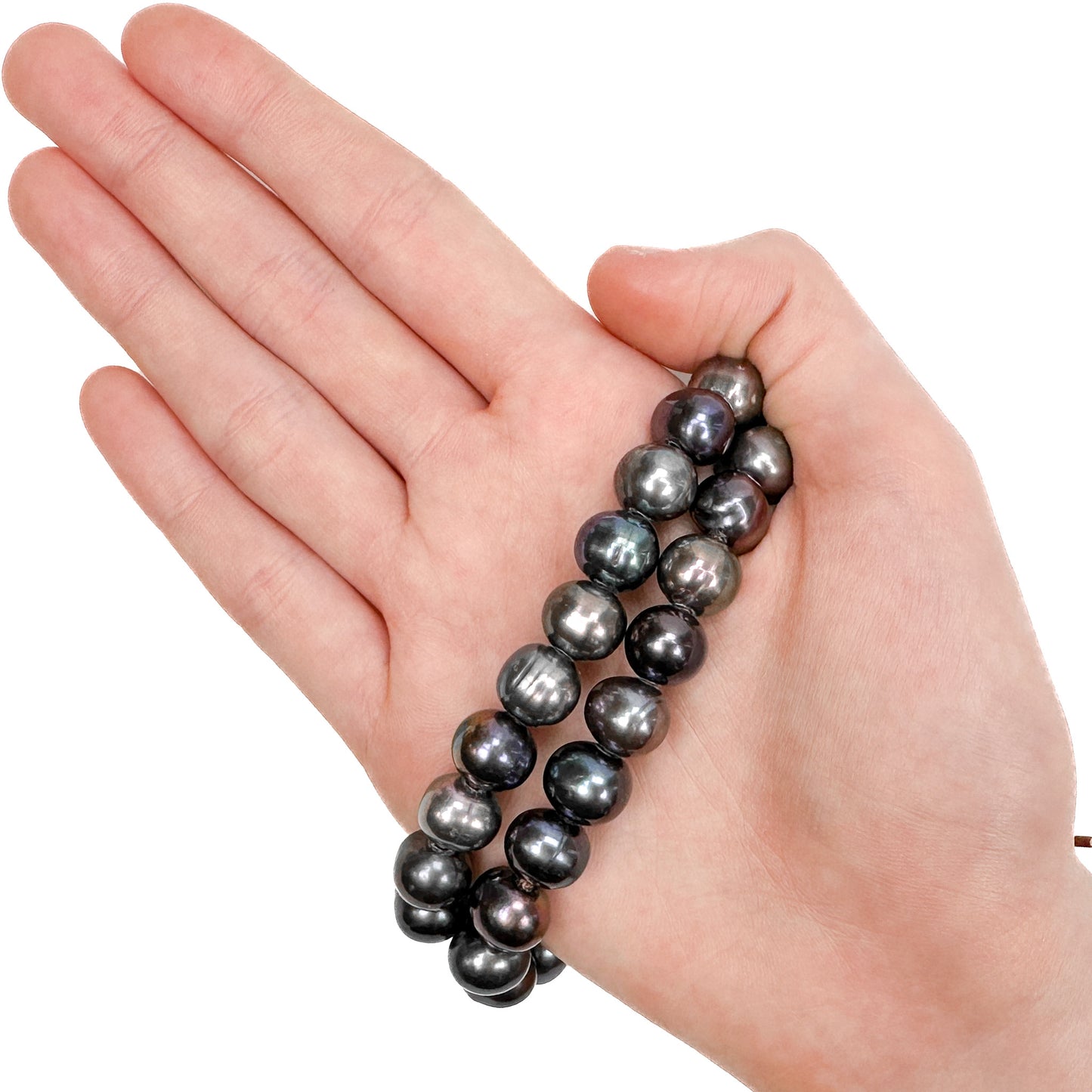 *Medium Peacock 10mm Potato with Large Hole Freshwater Pearl Bead (3 Quantities Available)-The Bead Gallery Honolulu