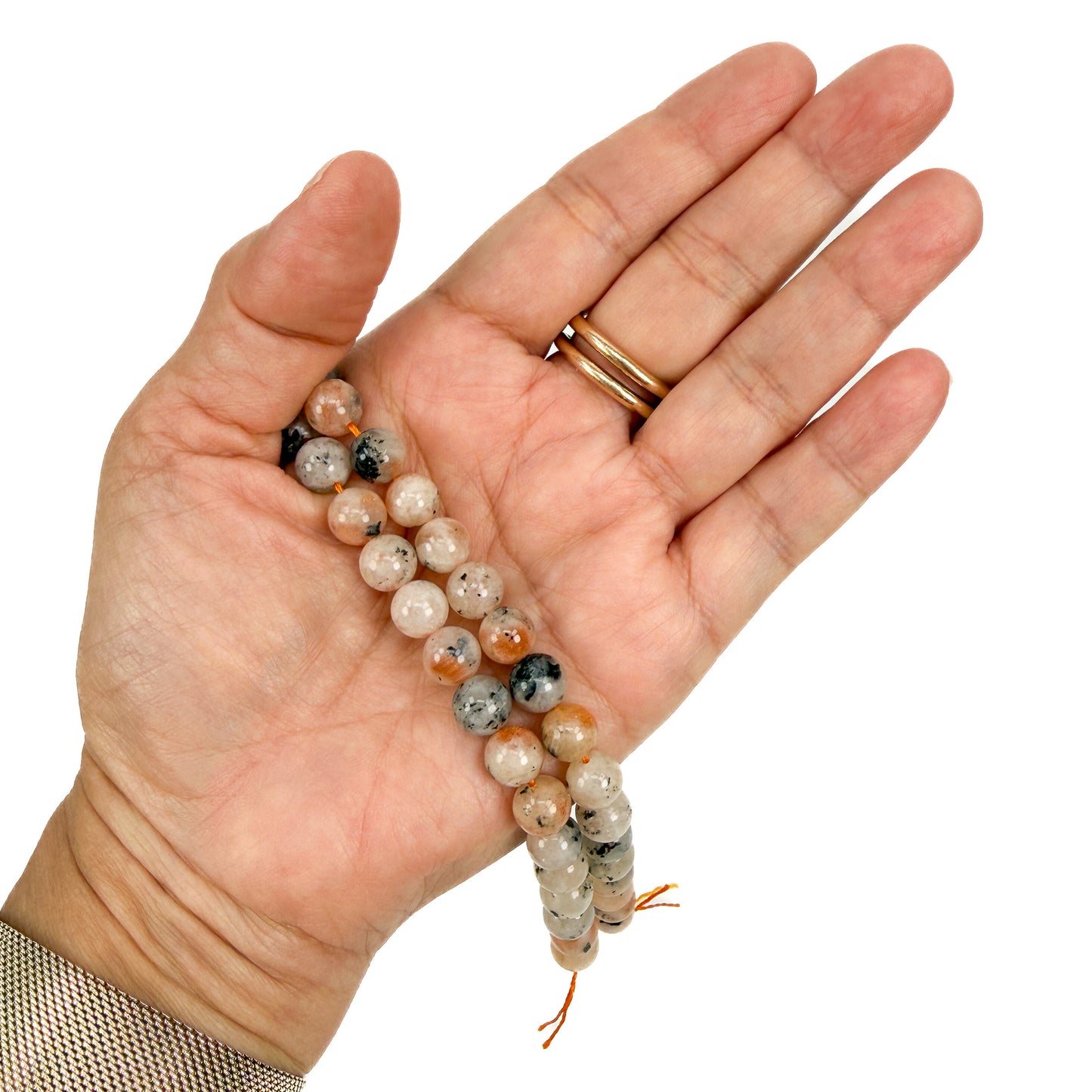 Sunstone with Mica 8mm Smooth Round Bead - 7.5" Strand (GEM2451)