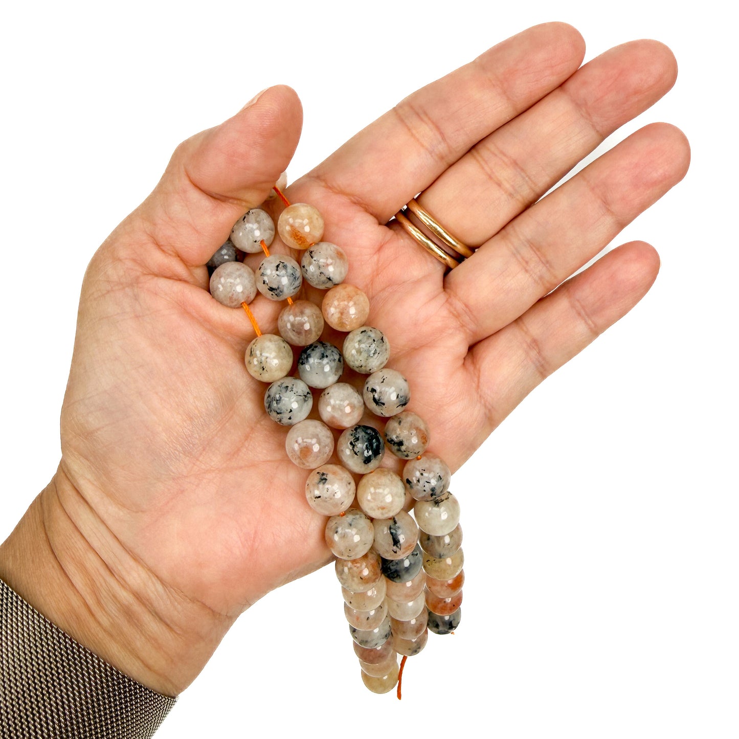 Sunstone with Mica 10mm Smooth Round Bead - 7.5" Strand (GEM2453)