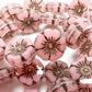 Pink Opaline Hibiscus Flower with Gold Wash 12mm Glass Bead - 6 pcs.-The Bead Gallery Honolulu