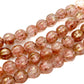 Crystal and Pink with Gold Splash 8mm Melon Glass Bead - 16 pcs.-The Bead Gallery Honolulu