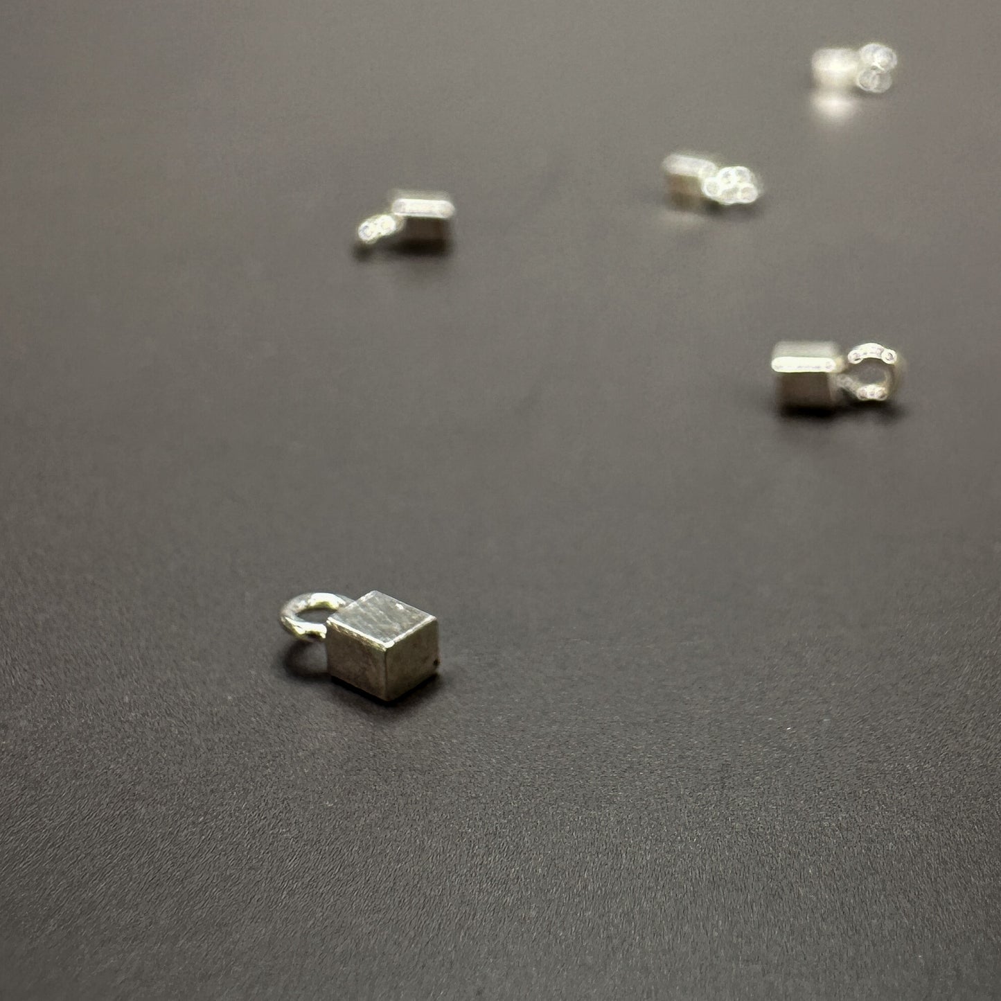 2.5mm Cube Drop Charm (2 Metal Options ) - 5 pcs. (M1904)