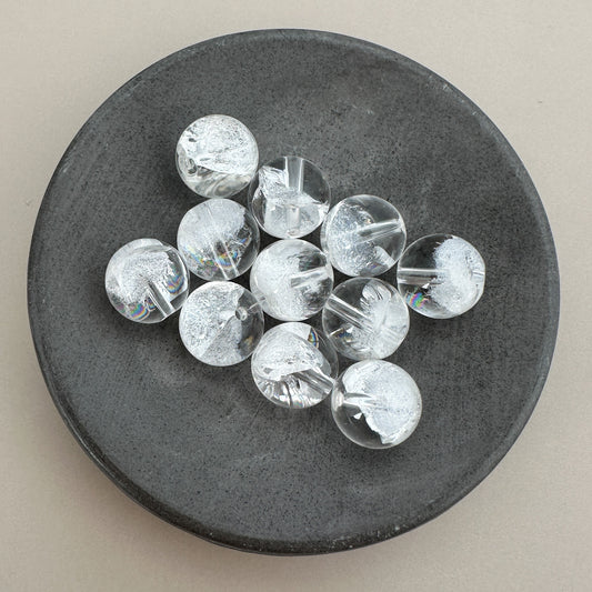 Ice Crystal Quartz 10mm Round Bead - 1 pc. (P3106)