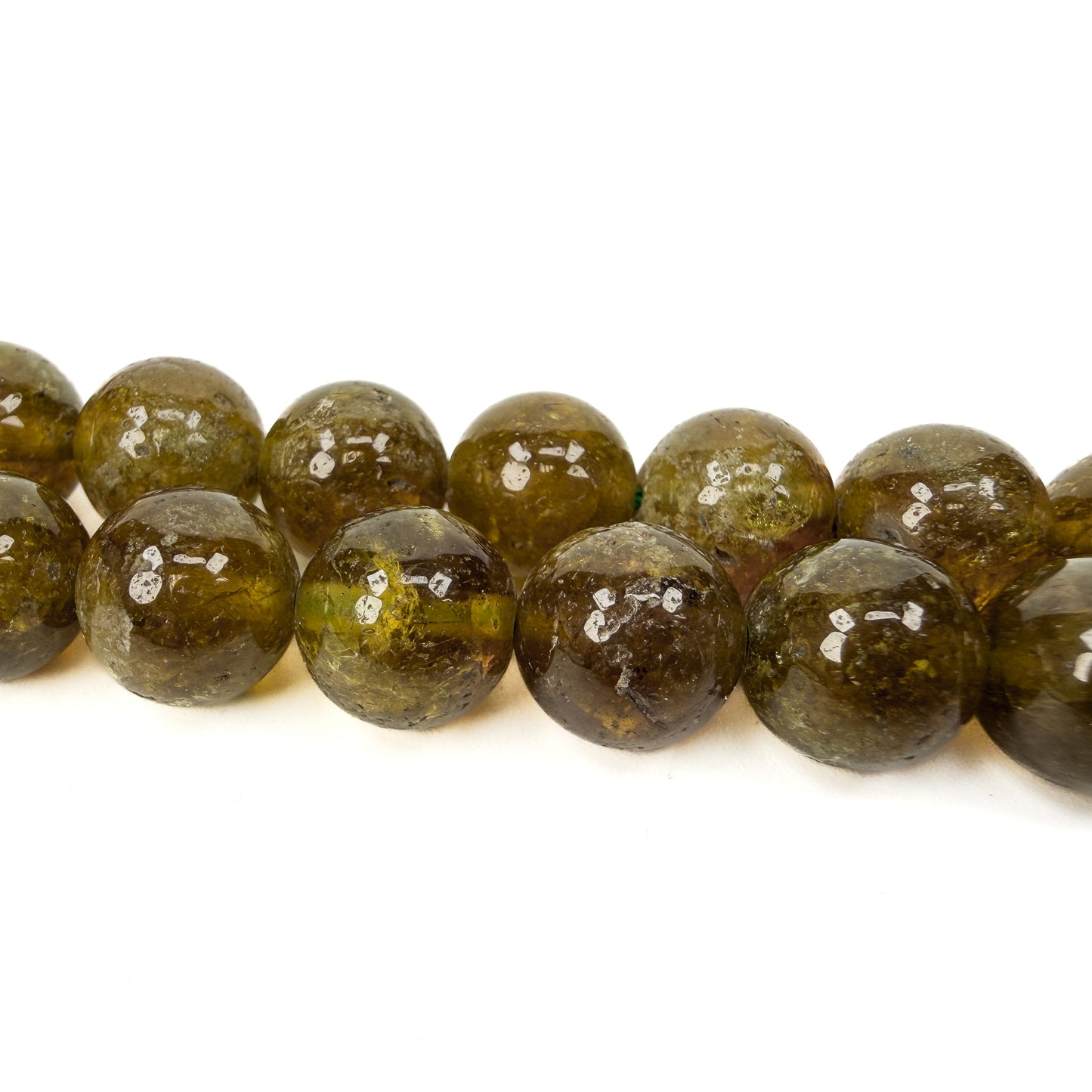Green Garnet 10mm Smooth Round Bead (1 pc/P3462)