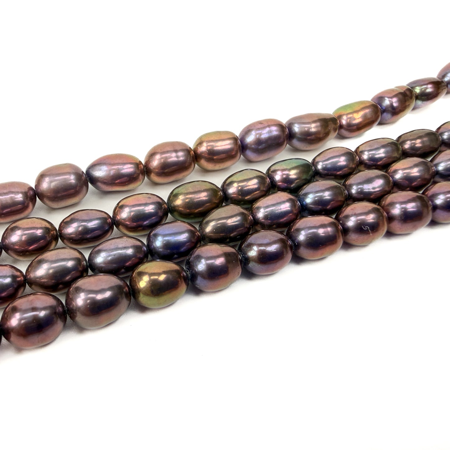 Freshwater Pearl 9-12mm Oval Rice Bead - 7.5" Strand (GEM2465)