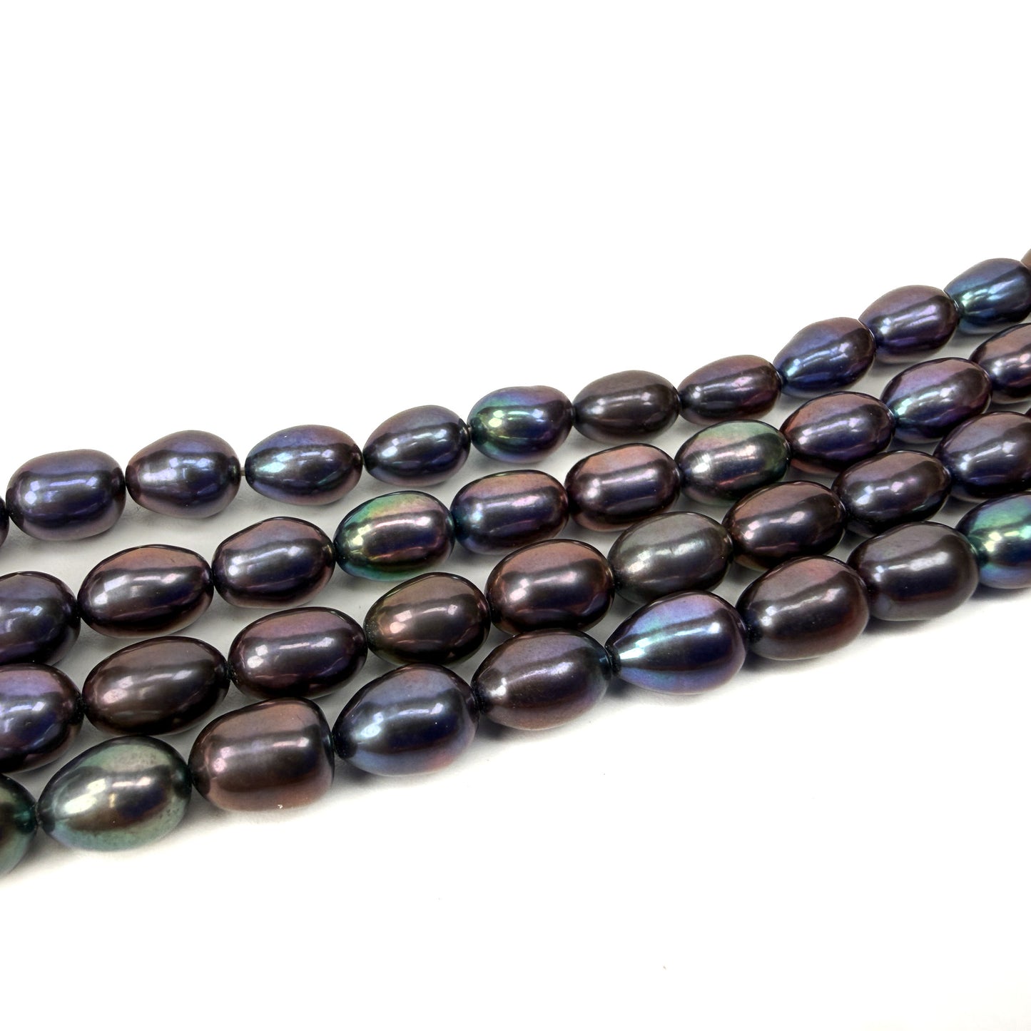 Freshwater Pearl 9-12mm Oval Rice Bead - 7.5" Strand (GEM2465)