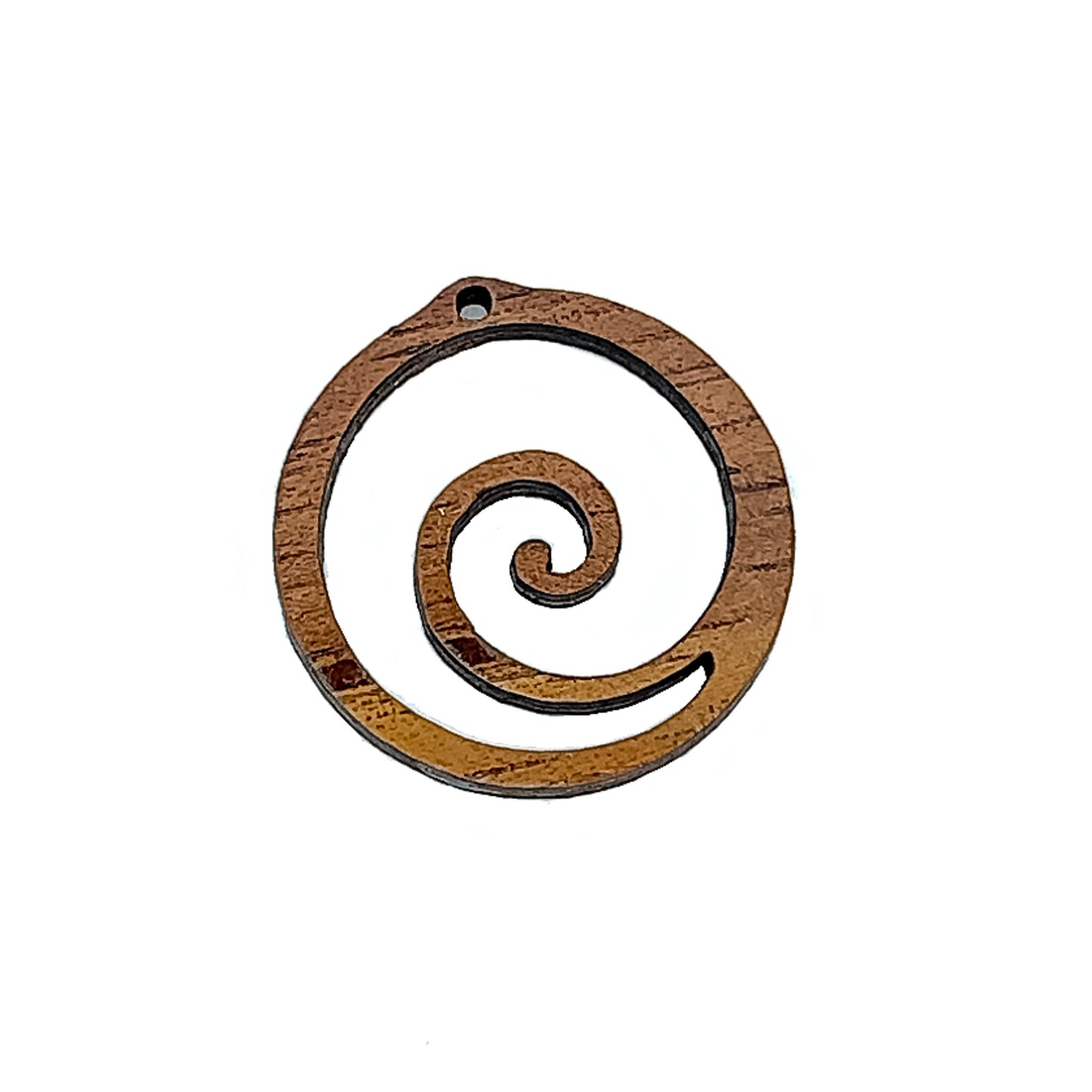 Spiral Wave Koa Charm - 1 pc.-The Bead Gallery Honolulu
