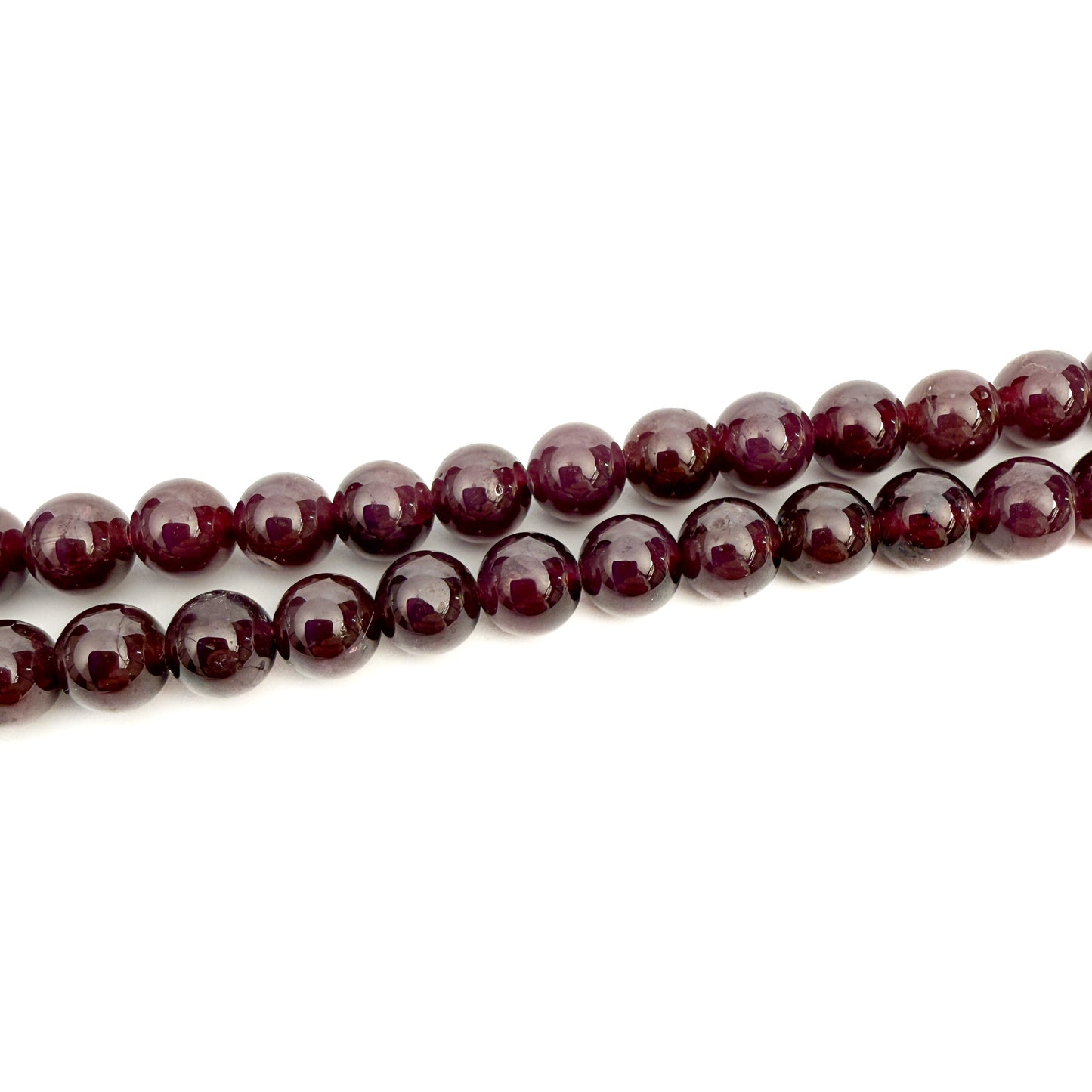 Star Garnet 6mm Smooth Round Bead - 8" Strand (GEM2292)