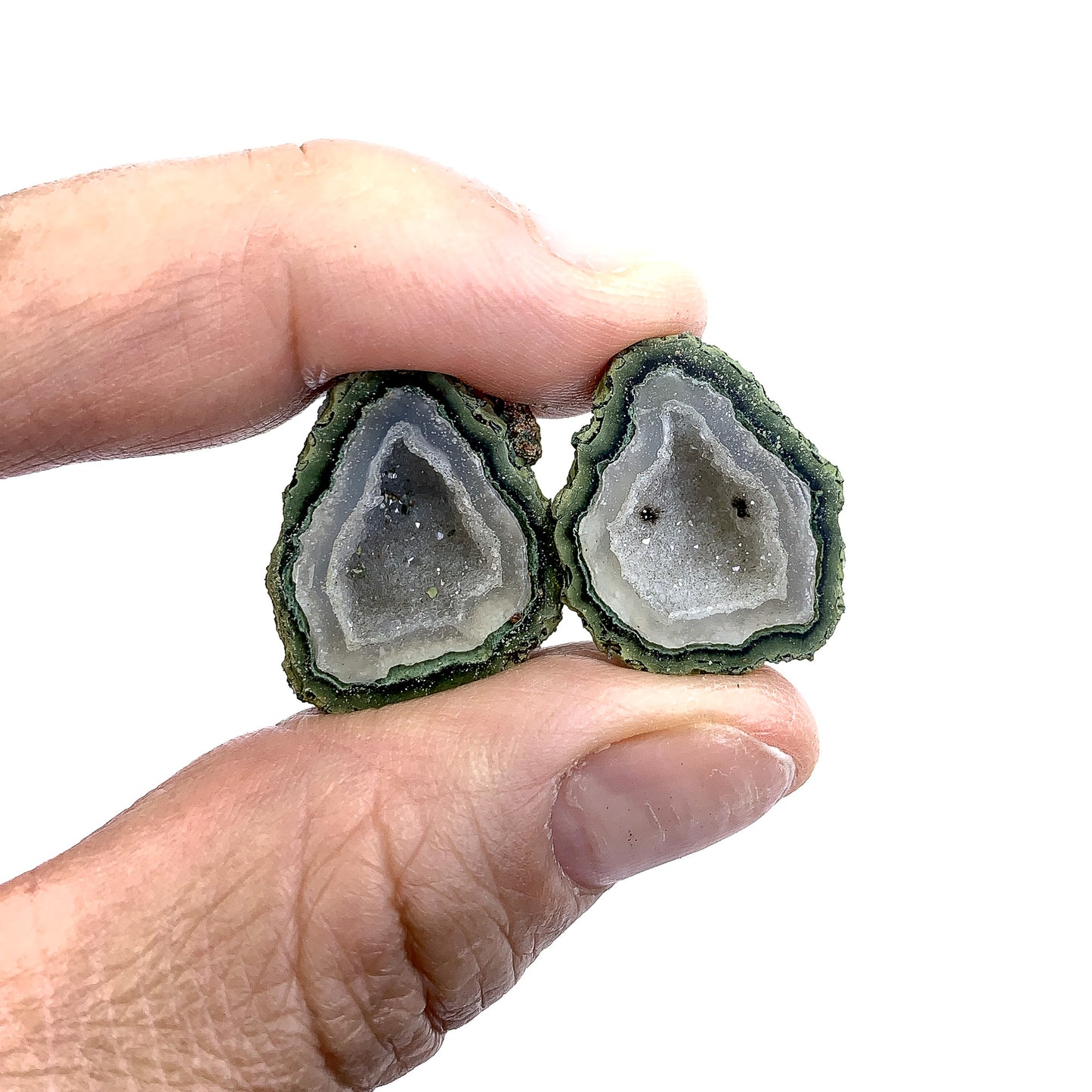 Large Geode Pair (No Hole) approx. 18mm - 2 pcs.-The Bead Gallery Honolulu