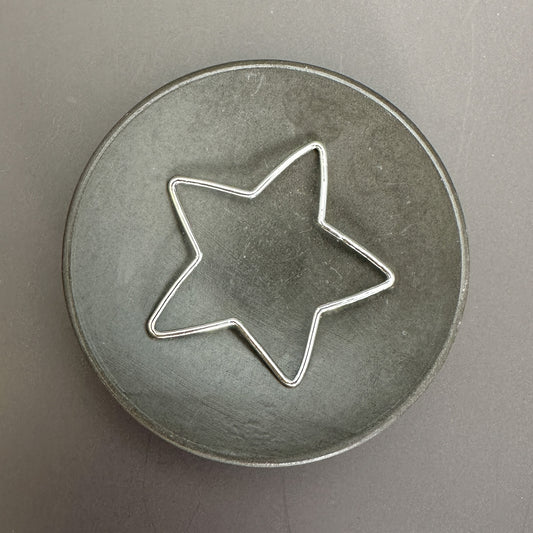 Handmade Pure Silver Star Pendant 38mm - Hammered Finish, Artisan Crafted, Silver Star Charm for Jewelry Making - 1 pc. (M1932)