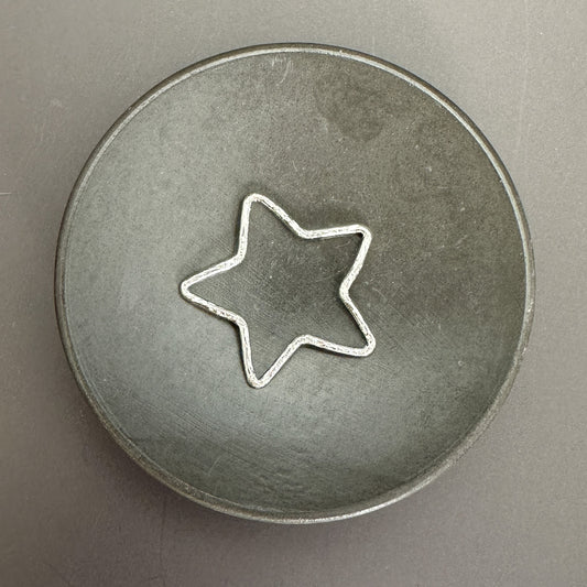 Handmade Pure Silver Star Pendant 218mm - Hammered Finish, Artisan Crafted, Silver Star Charm for Jewelry Making - 1 pc. (M1933)