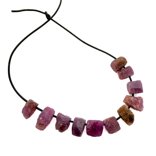 Natural Ruby Raw Crystal Specimen Drilled & Undrilled (1 pc/TU267)