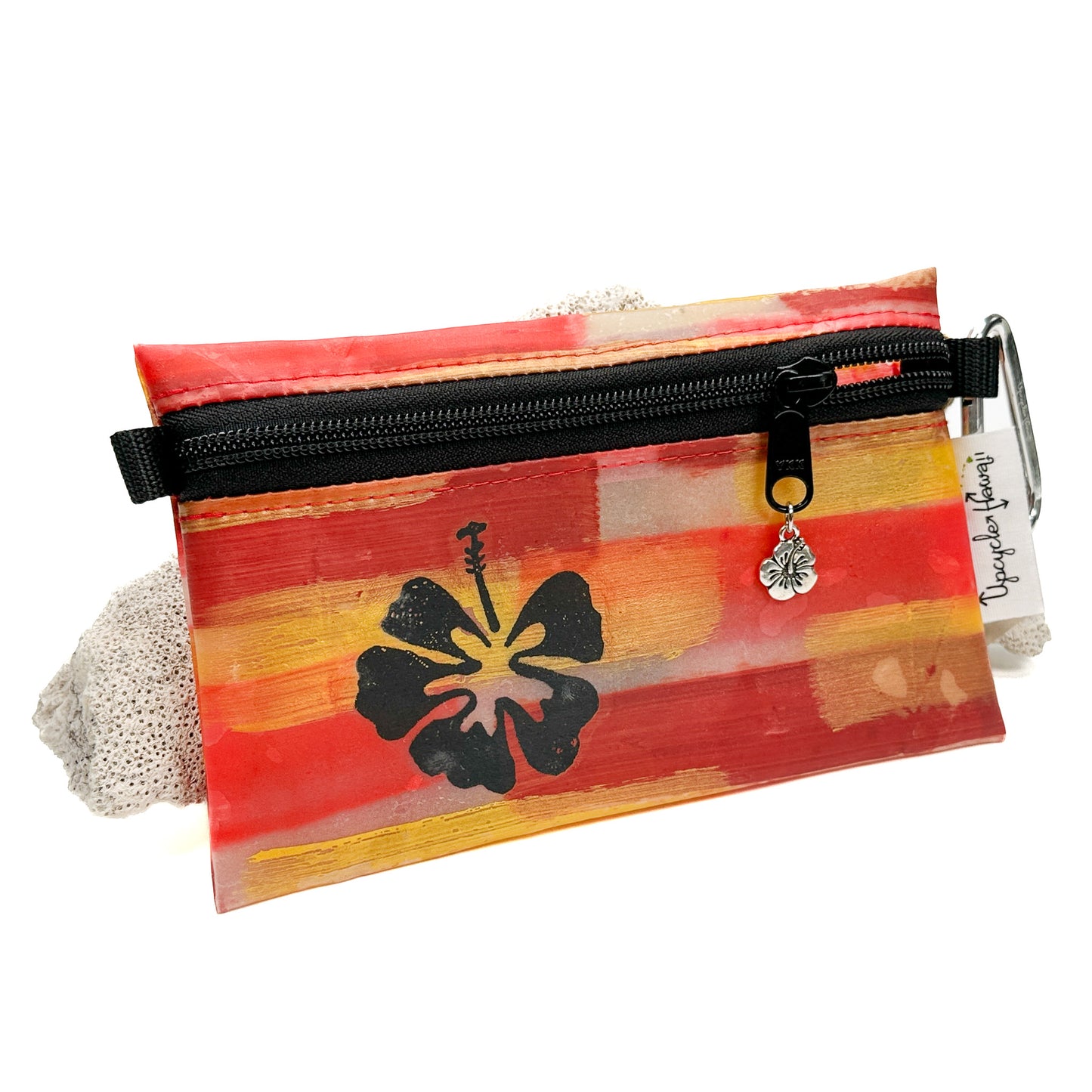 MADE IN HAWAII Recycled Plastic Zip Pouch with Charm (5 Color Options) - 1 pc.-The Bead Gallery Honolulu