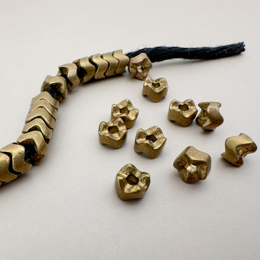 6mm "Snake" Rondelle Brass Metal Bead - 10 pcs. (M1918)