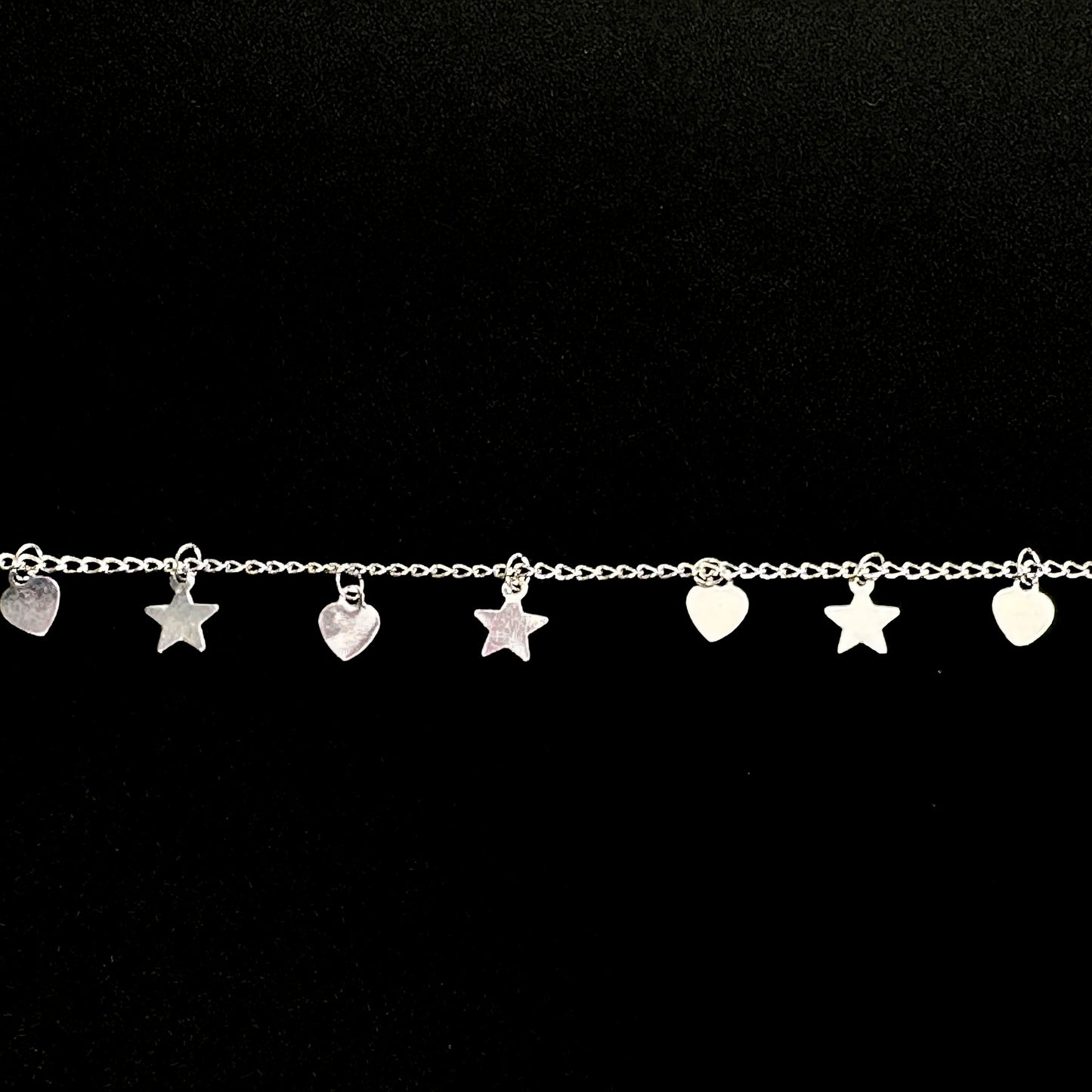 Hearts & Stars Confetti Chain (Silver Plated) - 1 ft.-The Bead Gallery Honolulu