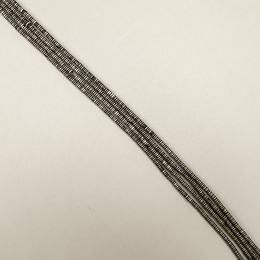 2x1.75mm Lined Tube Patina Brass Metal Bead - 25" Strand (GEM2228)