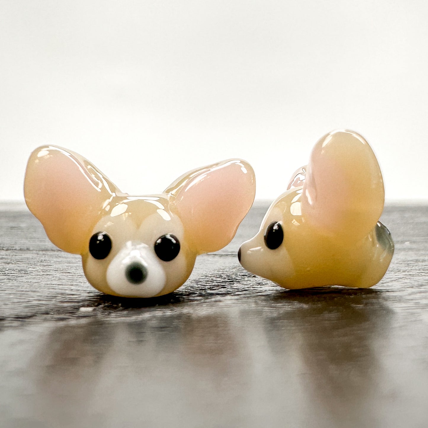 Chibi Handmade Glass Beads - Chihuahua Dog Beige-The Bead Gallery Honolulu
