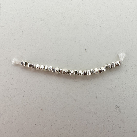 1.5mm Faceted Rondelle Bead (Thai Silver) - 1 INCH (M1855)