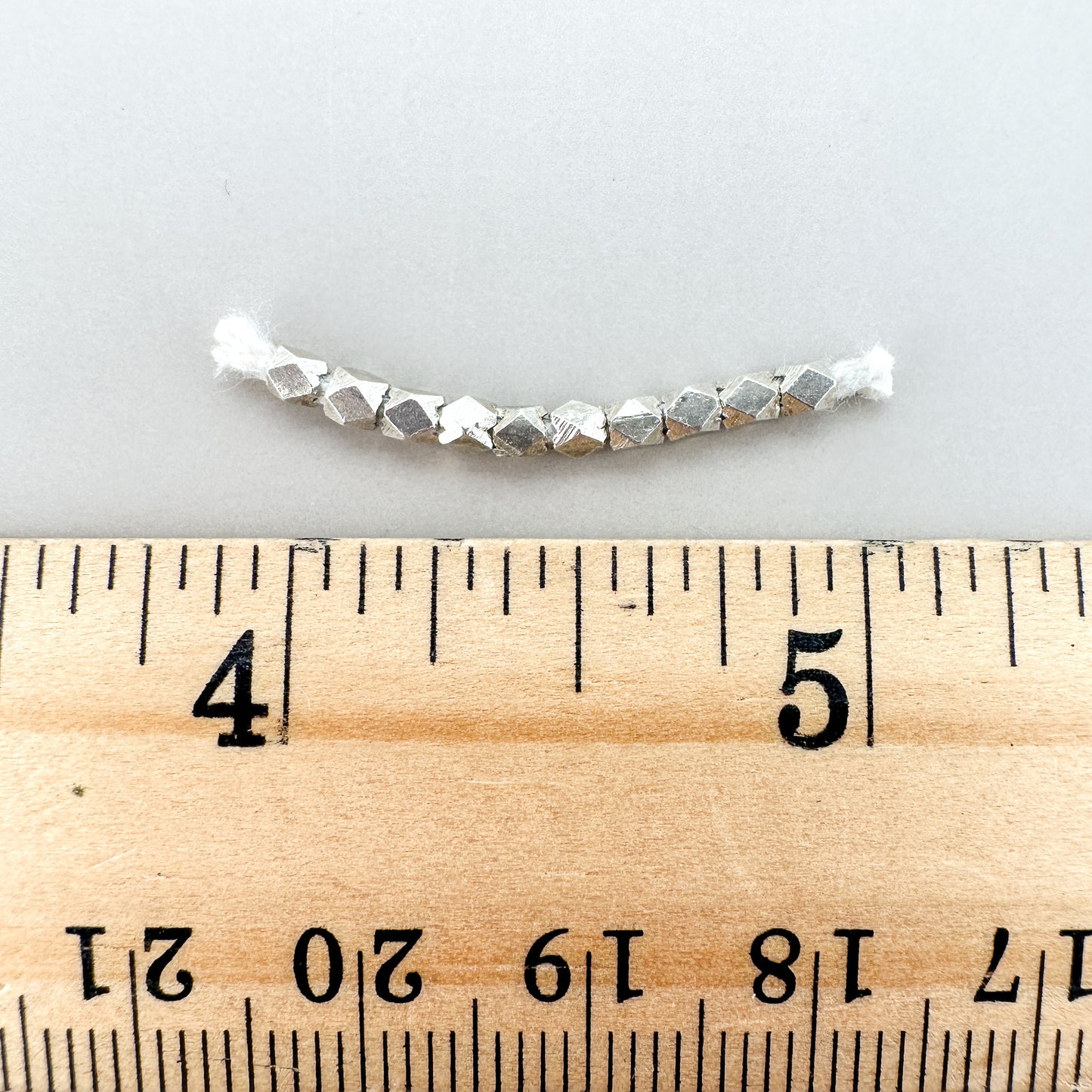 3mm Faceted Bead (Thai Silver) - 1 INCH (M466)