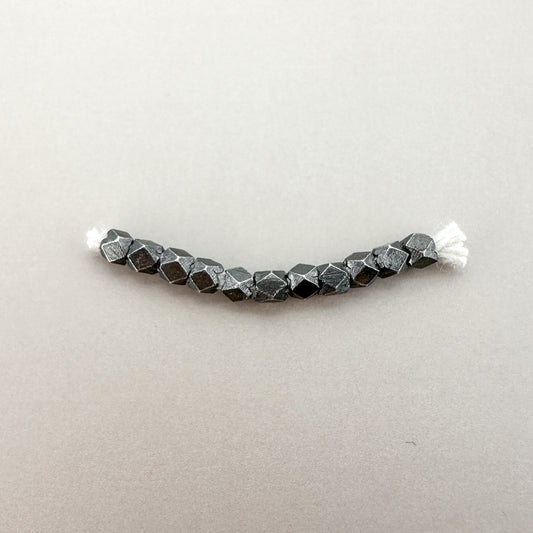 3mm Faceted Bead (Oxidized Thai Silver) - 1 INCH (M438)