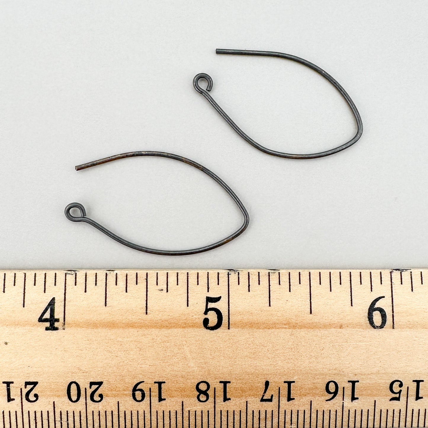 28x13mm Oval Pointed Earwire (Oxidized Thai Silver) - 2 pcs. (M1068)