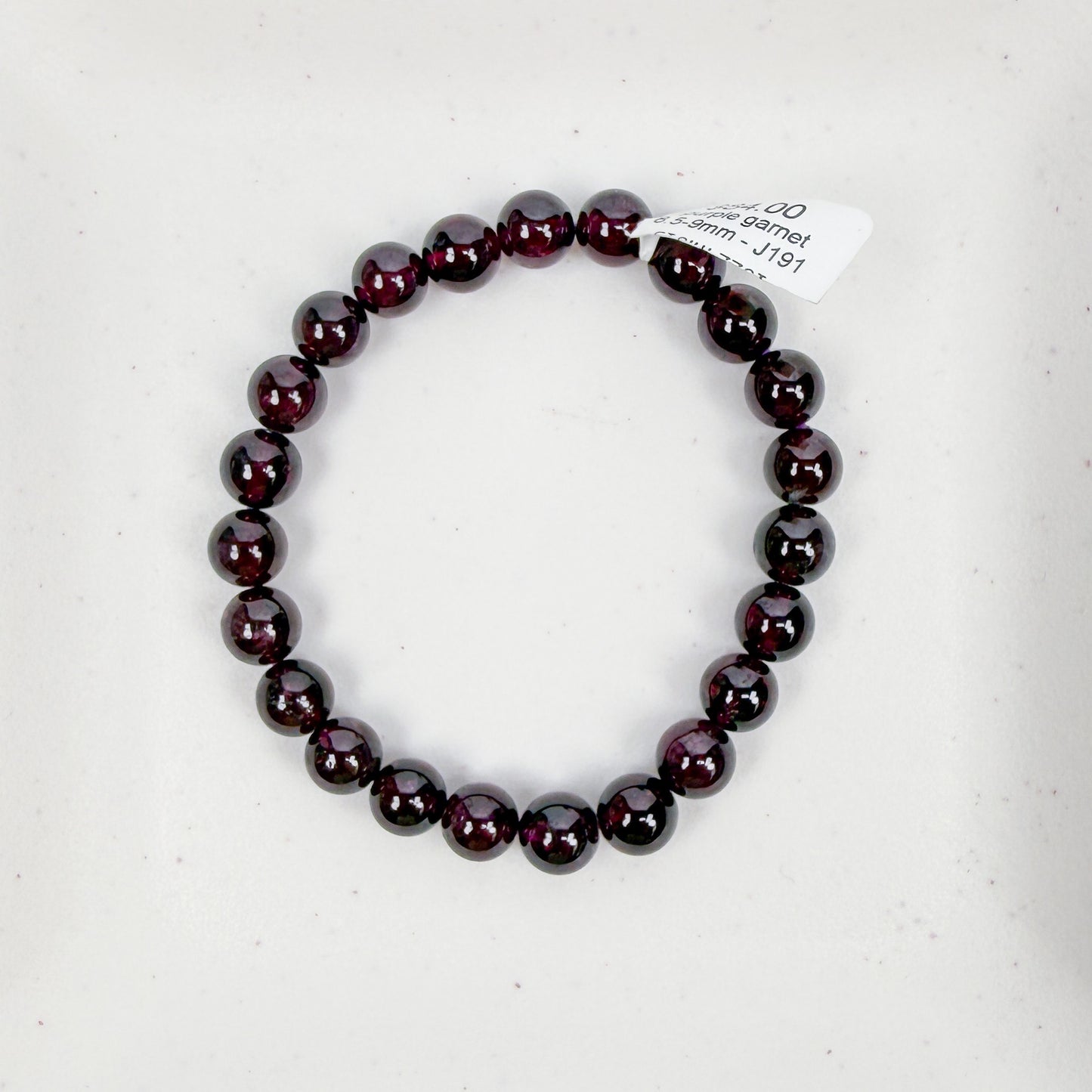 Rhodolite Purple Garnet Smooth Round Bead Stretchy Bracelet (J191)