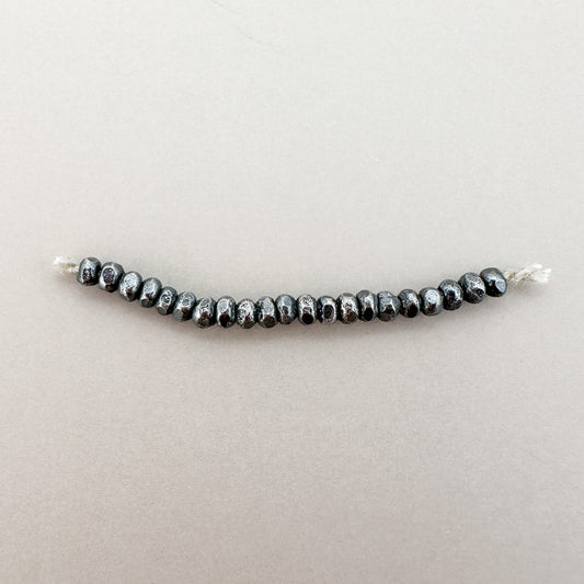 1.75mm Faceted Bead (Oxidized Thai Silver) - 1 INCH (M376)