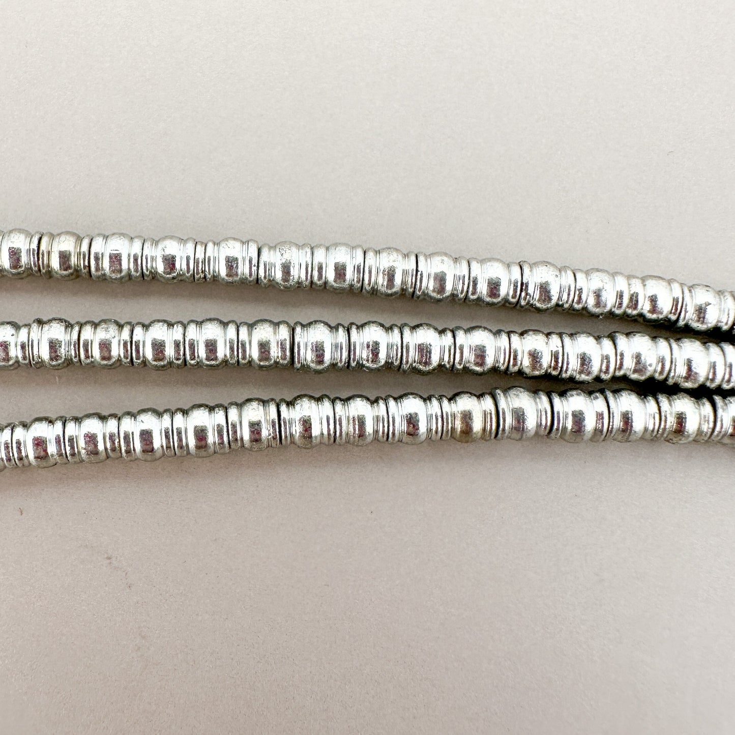 3mm Stacked Tube Brass Metal Bead - 24" Strand (GEM2231)