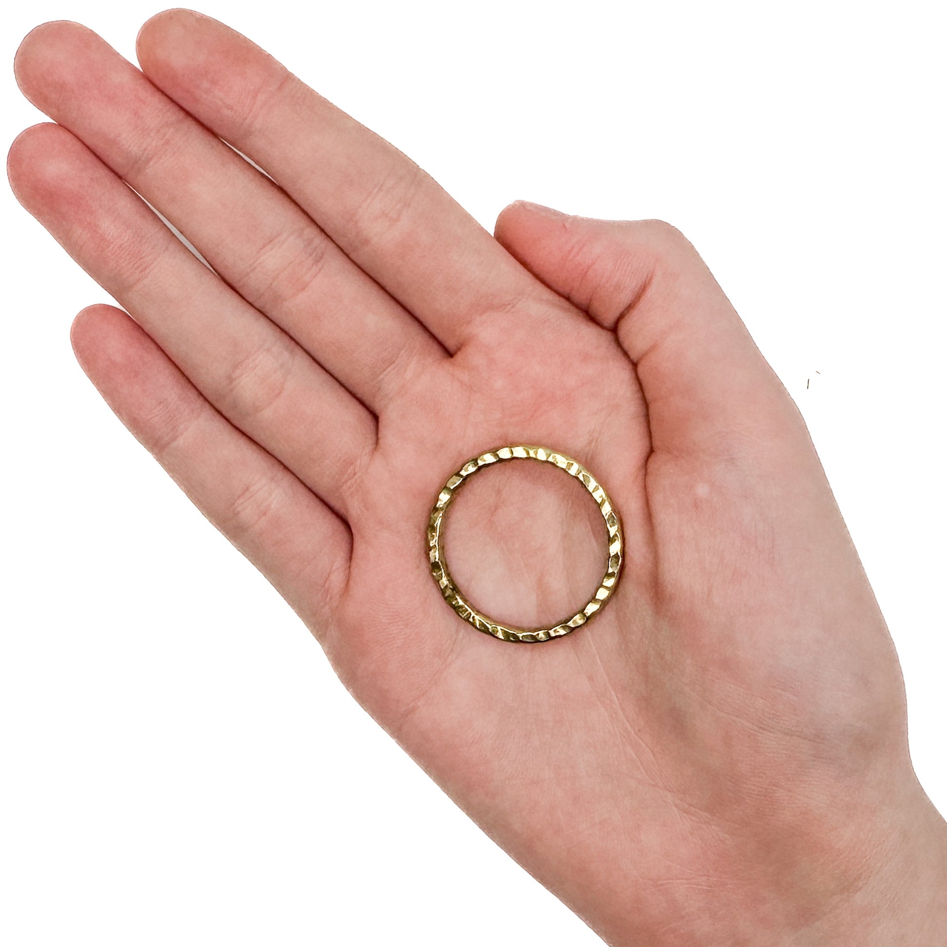 30mm Plated Brass Hammered Ring (3 Metal Options) - 1 pc.-The Bead Gallery Honolulu