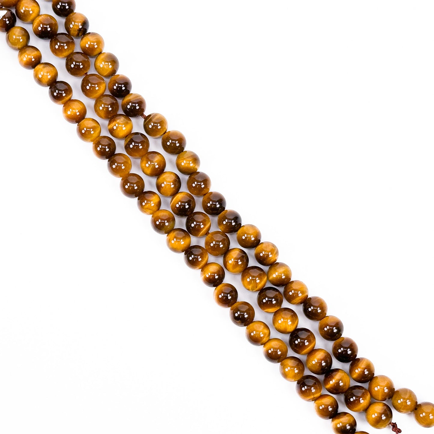 Yellow Tiger Eye 8mm Smooth Round Bead - 8" Strand (GEM2155)