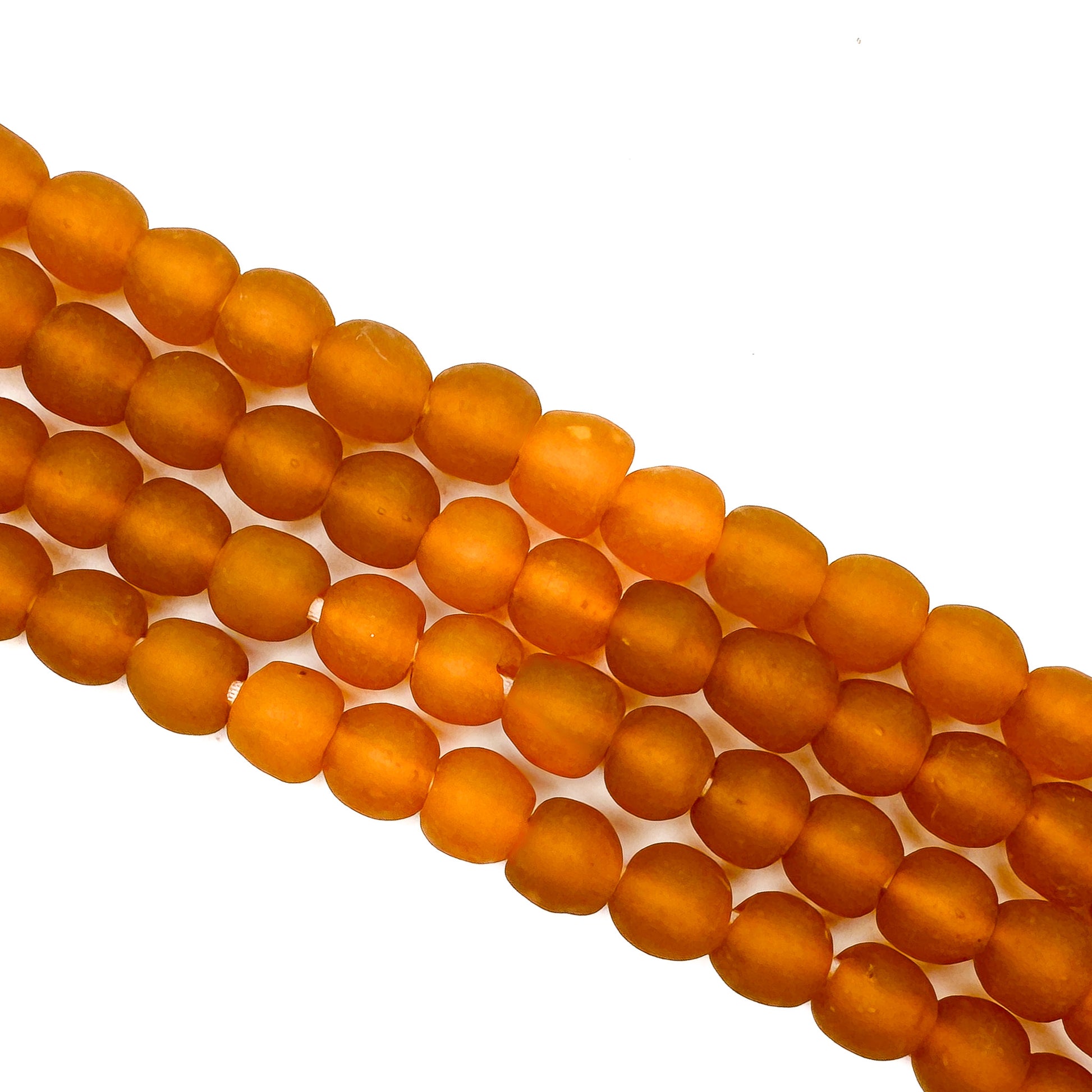 Burnt Orange 12mm African Recycled Glass Bead (2 Quantities Available)-The Bead Gallery Honolulu