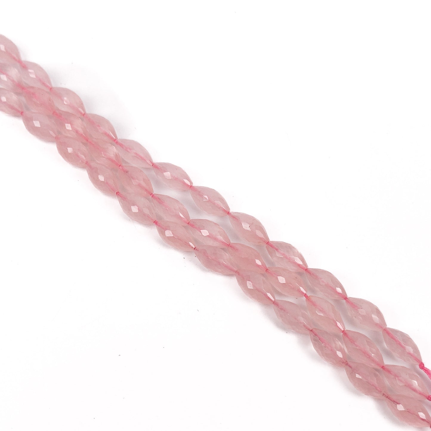 Rose Quartz 13.5mm Faceted Marquise Bead - 6.25" Strand (GEM2460)