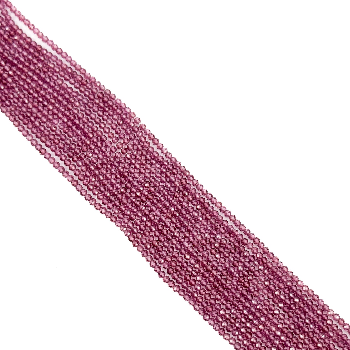 Rhodolite Garnet 2.5mm Faceted Round Bead - 6.25" Strand (GEM2466)