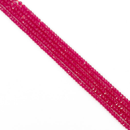 Ruby Bright Red (Heated) 2.75 x 2mm Faceted Rondelle Bead - 7.5" Strand (GEM2443)