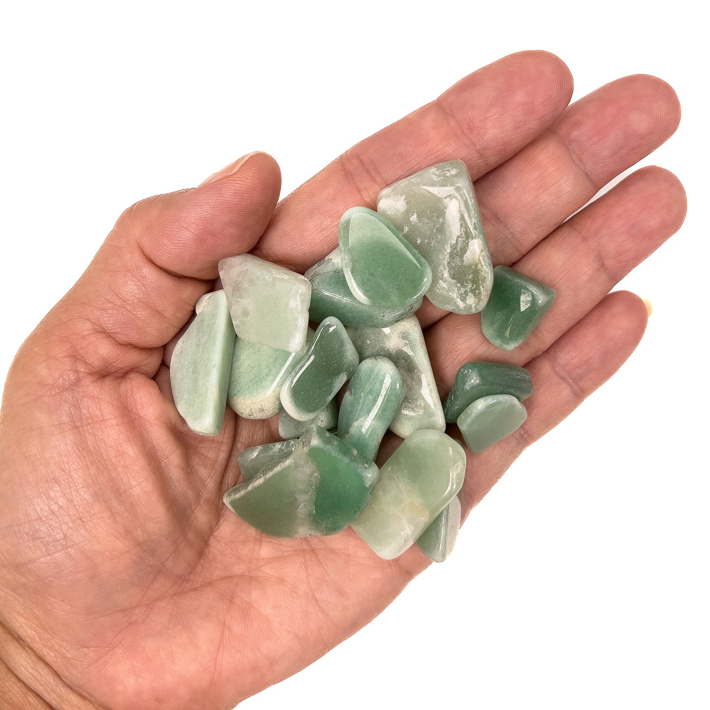 Green Aventurine Semi-Matte Tumbled Stone Specimen - 3 pcs. (TU256)
