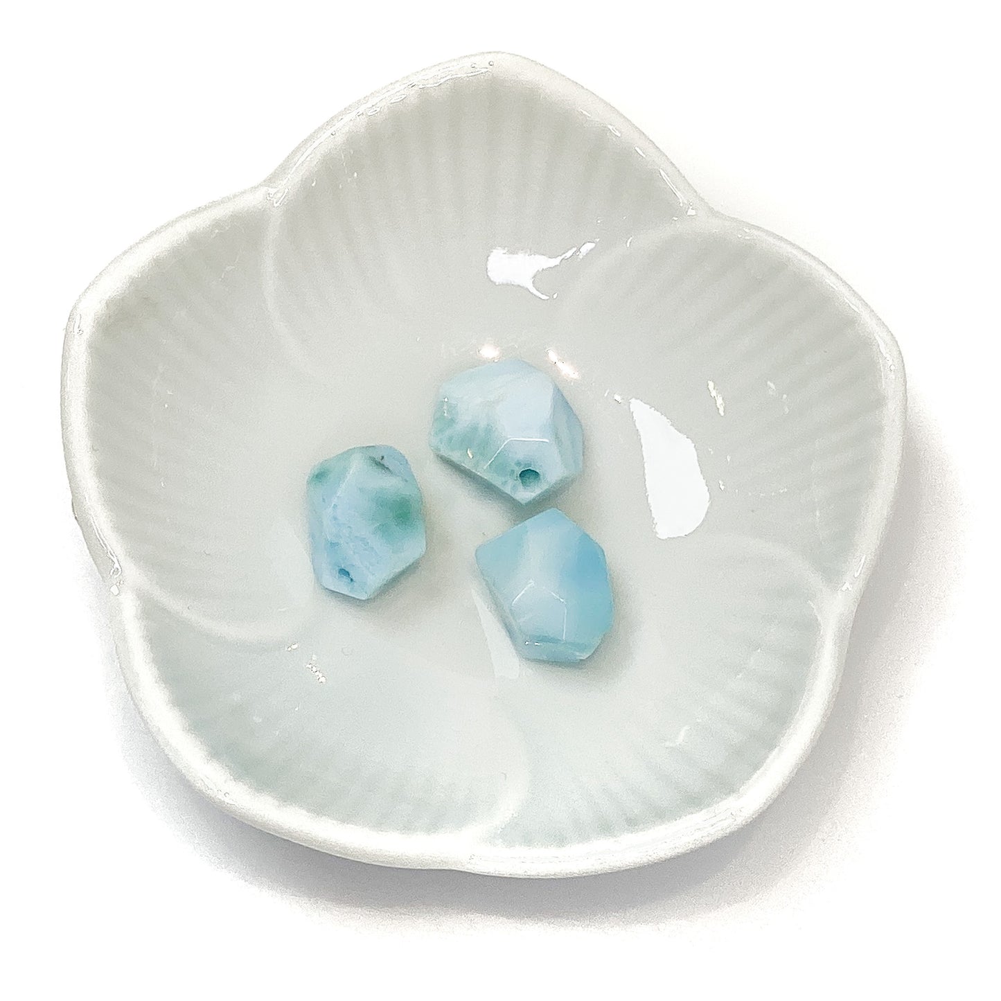 Larimar 10mm Chunky Faceted Simple Cut Bead - 1 pc.