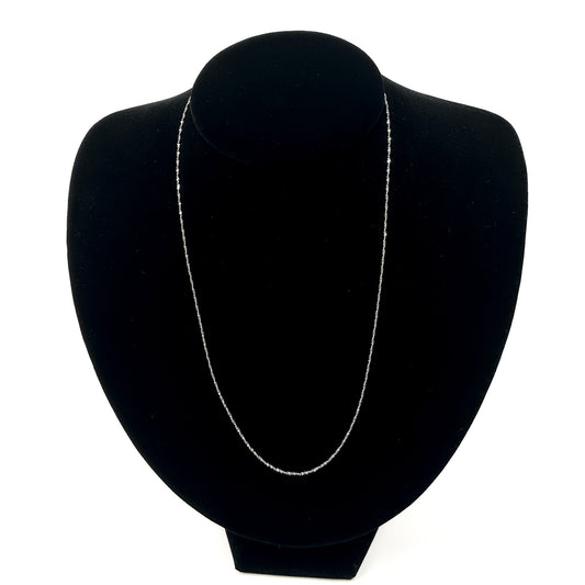 18” Small Twisted Serpentine Sterling Silver Necklace Chain (M1468)