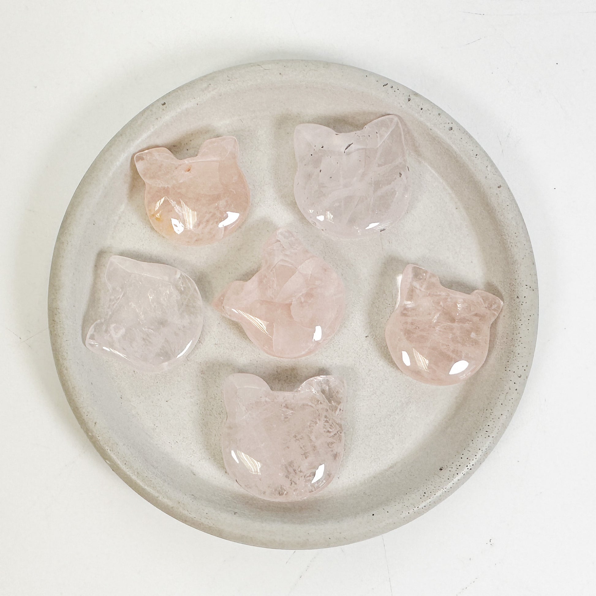 Rose Quartz Cat Tumbled Pocket Stone Specimen - 1 pc.-The Bead Gallery Honolulu