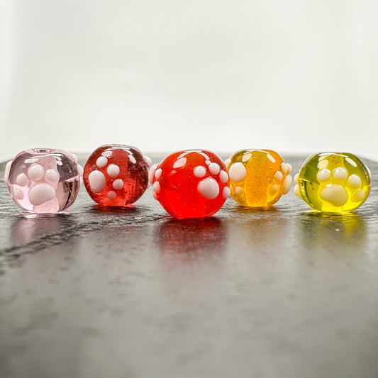Handmade Glass Bead Set: 9 Lampwork Beads - Fun! (Multicolored with Ra –  Bijou Arte Designs