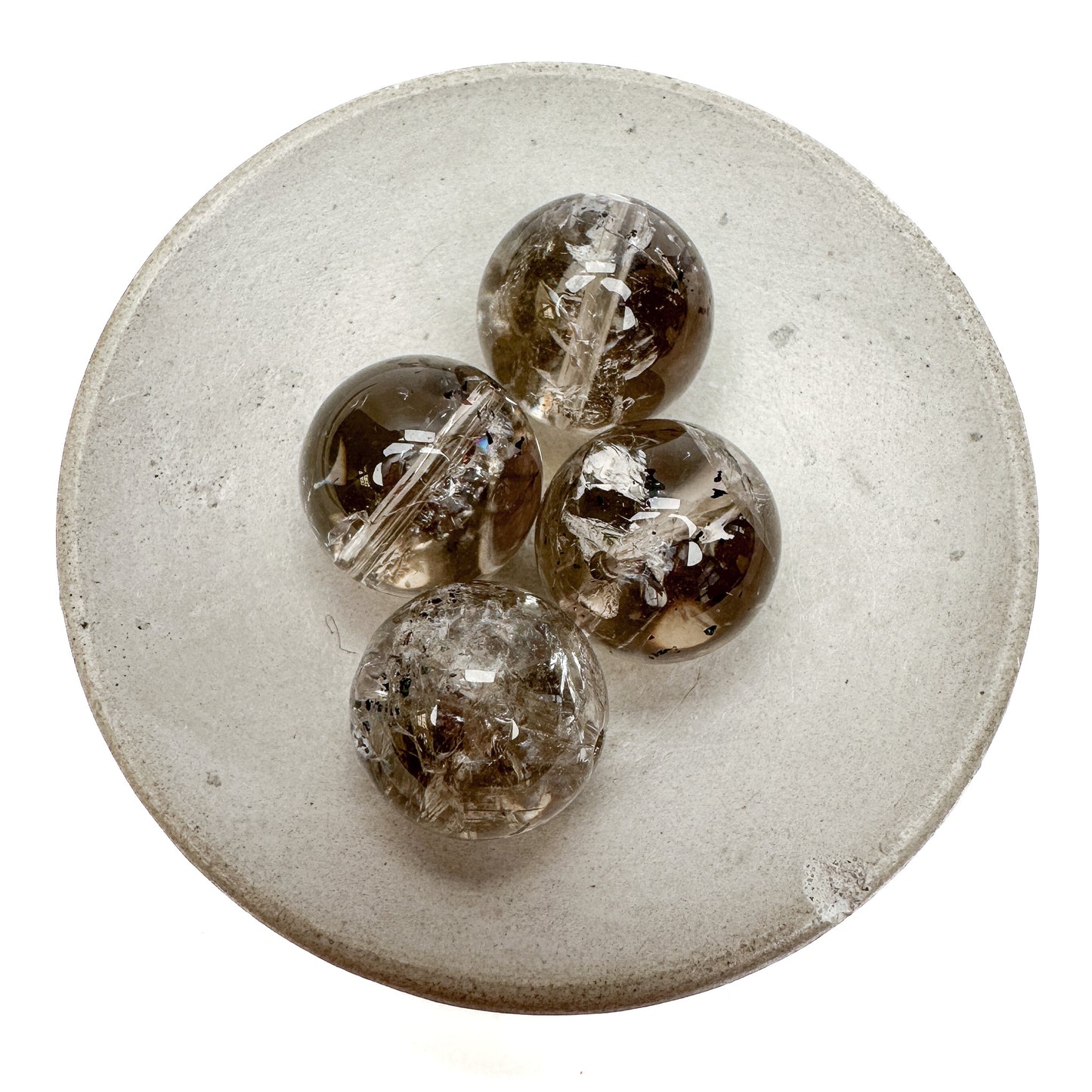 Hematite In Quartz 15.5mm Smooth Round Bead - 1 pc.-The Bead Gallery Honolulu