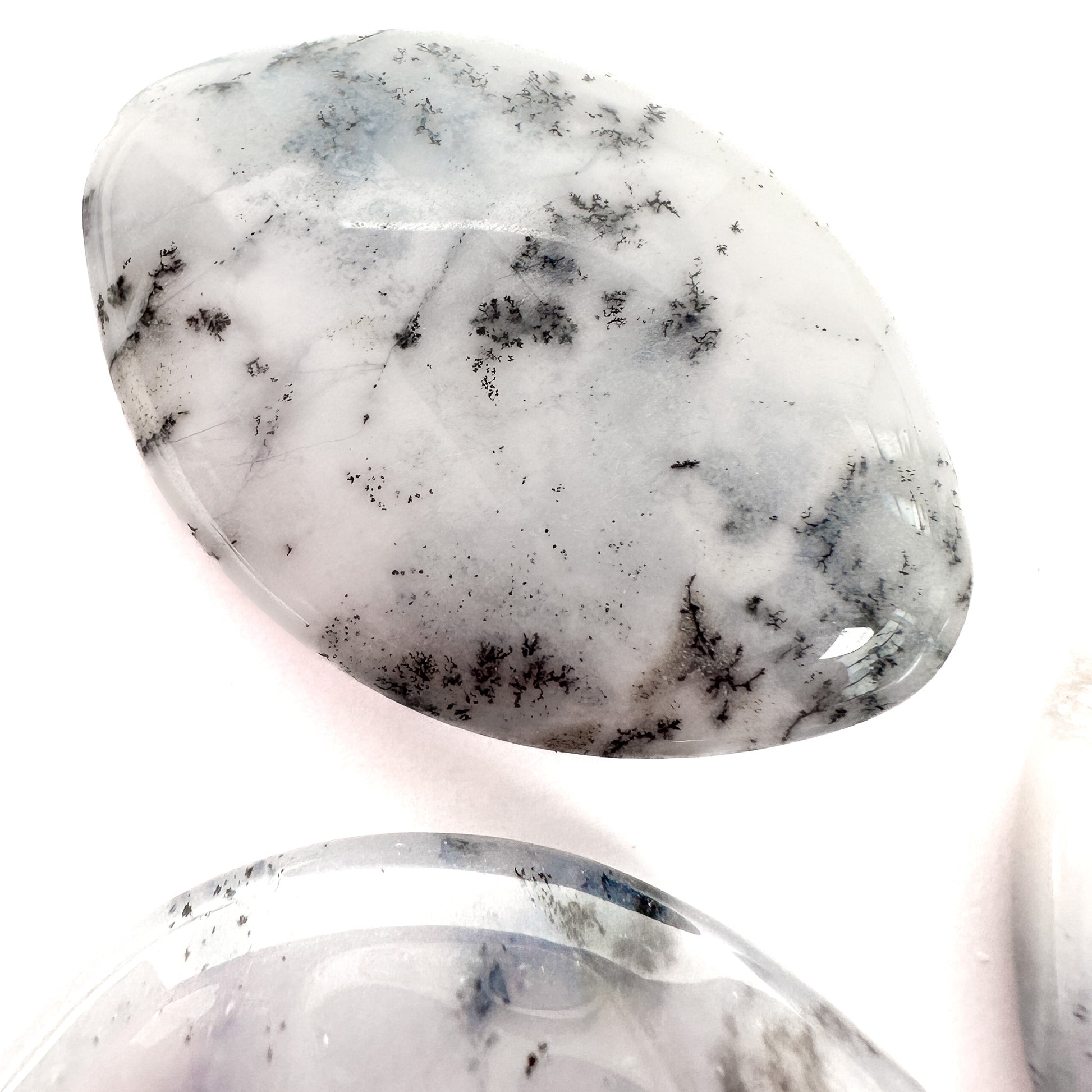 Dendritic Agate Marquise Bead - 22x30mm Flat Long-Drill-The Bead Gallery Honolulu