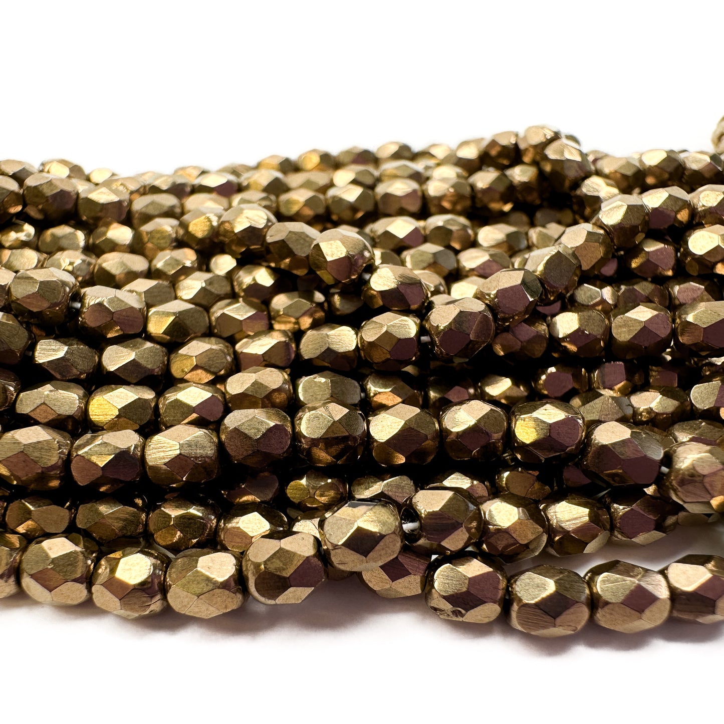 Bronze Opaque 4mm Faceted Glass Bead - 50 pcs.-The Bead Gallery Honolulu